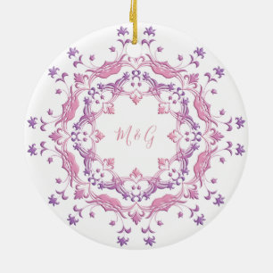 Décoration En Céramique Rétro mandala floral
