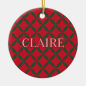 Décoration En Céramique Retro Mid Century Moderne Vacances Rouge Vert Étoi (Devant)