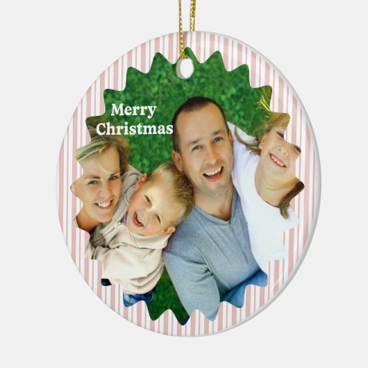 Décoration En Céramique Retro Red Christmas Party Striped (Gauche)