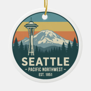 Décoration En Céramique Rétro Seattle Pacific Northwest Mt. Rainier