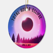 Décoration En Céramique Rétro Total éclipse solaire 8 avril 2024 paysage (Gauche)