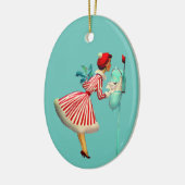 Décoration En Céramique Retro Woman Checking Mail (Gauche)