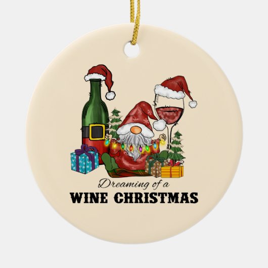Décoration En Céramique Rêver d'un Noël de vin (Devant)