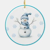 Décoration En Céramique Reversible Reindeer-Baby's 1st Christmas & Snowman (Dos)