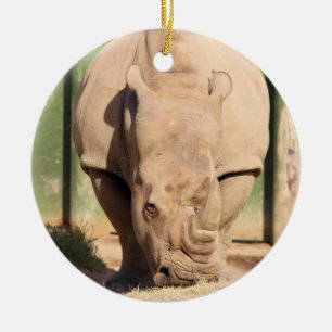 Décoration En Céramique Rhino blanc