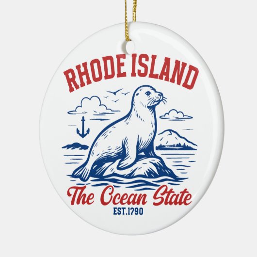 Décoration En Céramique Rhode Island Ocean State Seal Design (Gauche)