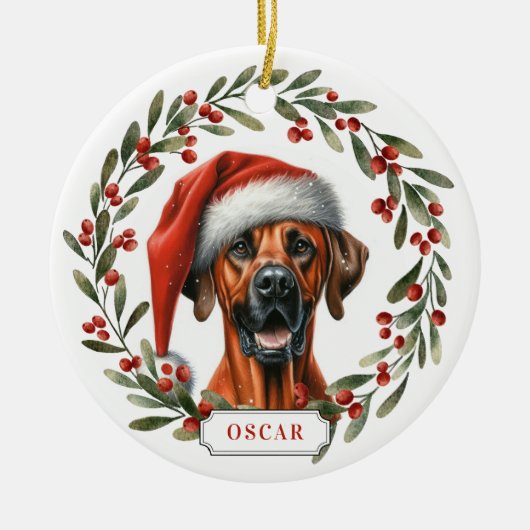 Décoration En Céramique Rhodesian Ridgeback Dog Ceramic Circle Ornament (Devant)