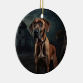 Décoration En Céramique Rhodesian Ridgeback Halloween effrayant (Droite)