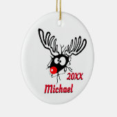Décoration En Céramique Rindeer Drôle Personnalisé (Droite)