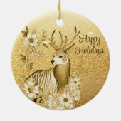 Décoration En Céramique Rindeer Floral Or (Dos)