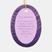 Décoration En Céramique Rippled Opulent violet et rose maman 60e anniversa (Dos)