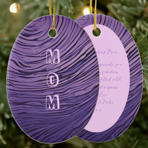 Décoration En Céramique Rippled Opulent violet et rose maman 60e anniversa