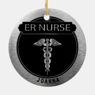 Décoration En Céramique RIR Nurse 👩 ‍ ⚕️ - UpScale Black and Silver