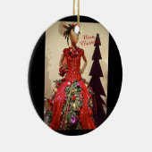 Décoration En Céramique Robe Afrocentrique Forme Mannequin Arbre de Noël (Droite)