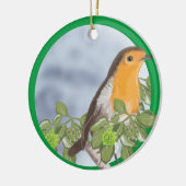 Décoration En Céramique Robin de Noël traditionnel et Ivy (Gauche)