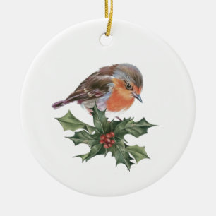Décoration En Céramique Robin sur Holly