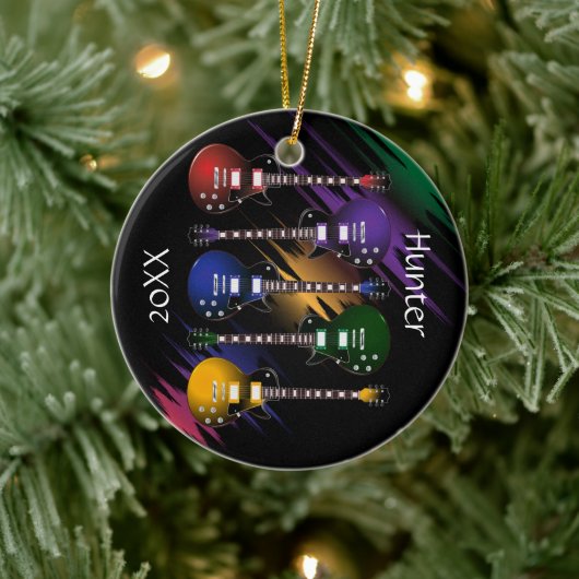 Décoration En Céramique Rock and Roll Guitar Sound Wave (Arbre)