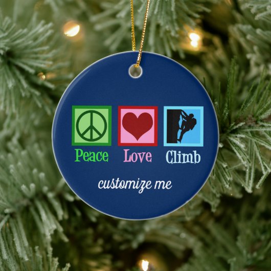 Décoration En Céramique Rock Climber Peace Love Mountain Escalade Custom (Arbre)