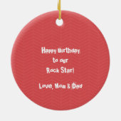 Décoration En Céramique Rock Star Birthday Boy (Dos)