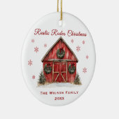 Décoration En Céramique Rodéo Russe Rouge Grange Noël (Droite)