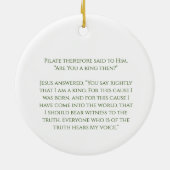 Décoration En Céramique ROI JESUS Élégant Vert/Or Noël chrétien (Dos)