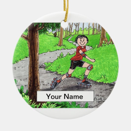 Décoration En Céramique Rollerblading - Femme (Devant)