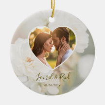 Romantique Fondu Blanc Roses Coeur Photo Mariage