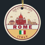 Décoration En Céramique Rome Italy City Skyline Emblem<br><div class="desc">Rome minimalist,  colorful art design featuring monuments and landmarks of the city in Italy.</div>