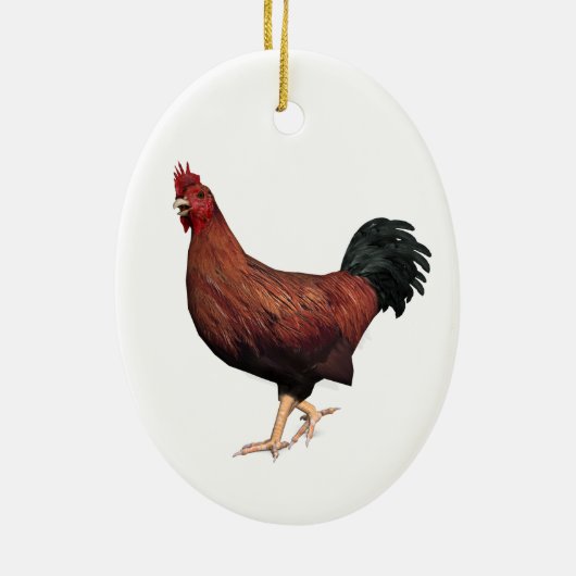 Décoration En Céramique Rooster rouge (Dos)