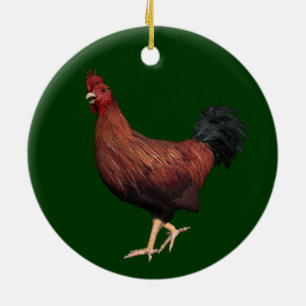 Décoration En Céramique Rooster rouge