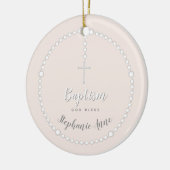 Décoration En Céramique Rosaire du Baptême sur rose (Gauche)