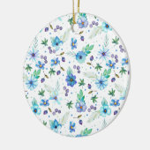 Décoration En Céramique Rose bleu (Gauche)