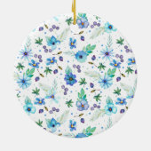 Décoration En Céramique Rose bleu (Dos)