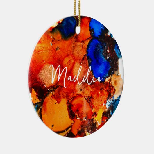 Décoration En Céramique Rose d'art abstrait orange rouille (Droite)