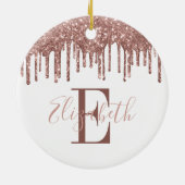 Décoration En Céramique Rose de monogramme  Gold Parties scintillant goutt (Dos)