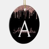 Décoration En Céramique Rose Gold - Blush Pink Black Parties scintillant N (Droite)