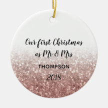 Rose Gold Notre premier Noël M & Mme Couple