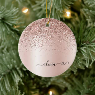 Décoration En Céramique Rose Gold - Parties scintillant rose pâle Nom du m