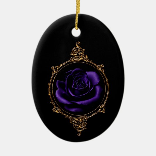 Décoration En Céramique Rose Goth Purple (Devant)