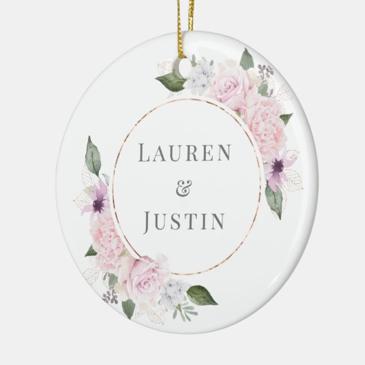 Décoration En Céramique rose jardin fleuri photo mariage (Gauche)