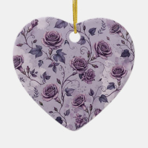 Décoration En Céramique Rose Lavande Poussiéreuse Teintes Rêveuses Florale