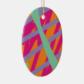 Décoration En Céramique Rose orange violet Turquoise ligne Abstrait couleu (Droite)