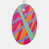 Décoration En Céramique Rose orange violet Turquoise ligne Abstrait couleu (Gauche)