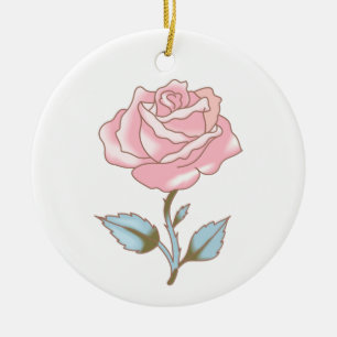 DÉCORATION EN CÉRAMIQUE ROSE ROSE