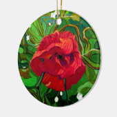 DÉCORATION EN CÉRAMIQUE ROSE ROUGE (Gauche)