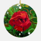 DÉCORATION EN CÉRAMIQUE ROSE ROUGE (Dos)