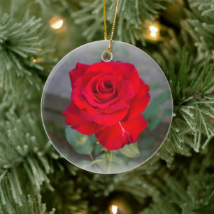 Décoration En Céramique Rose rouge