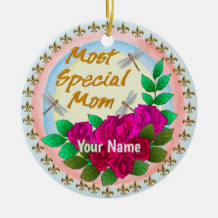 Décoration En Céramique Roses de maman spéciales nom personnalisé