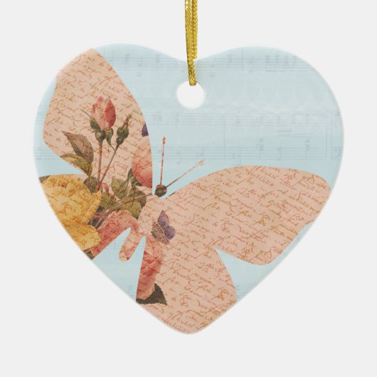 Décoration En Céramique Roses de papillon (Devant)