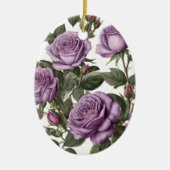 Décoration En Céramique Roses de Rose pourpre, (Devant)